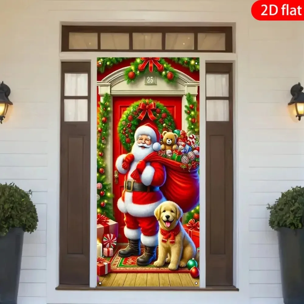 fundo-de-decoracao-de-porta-com-tema-papai-noel-e-cachorrinho-pano-de-fundo-para-fotografia-de-decoracao-de-porta-de-festa-de-natal