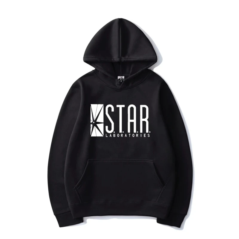 2024 Hoodies Solid Color Star Labs Printing Hooded Tops Streetwear Men Women Daily Casual Pullover Spring Trendy Hip Hop Unsiex