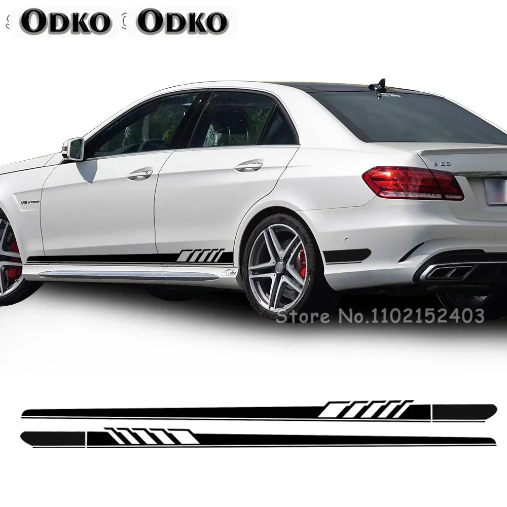 Auto Styling NEUE Edition 1 Stil Racing Seite Streifen Rock Sill Aufkleber Vinyl Aufkleber Für Mercedes Benz W212 E Klasse E63 AMG Sport