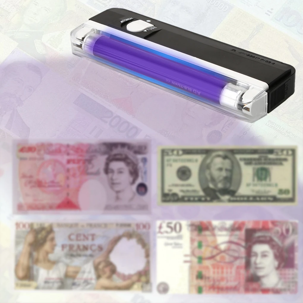 Handheld Counterfeit Detection Light Currency Money Detector Torch Fake Banknotes Checker Lamp Detecting Tool Home