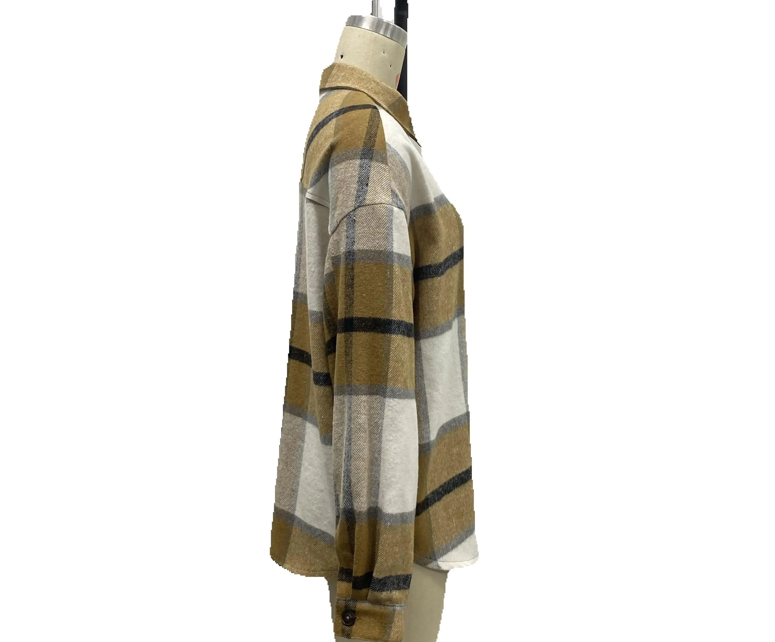 Camisa feminina retrô xadrez patchwork jaqueta com design de bloqueio de cor manga comprida nicho top