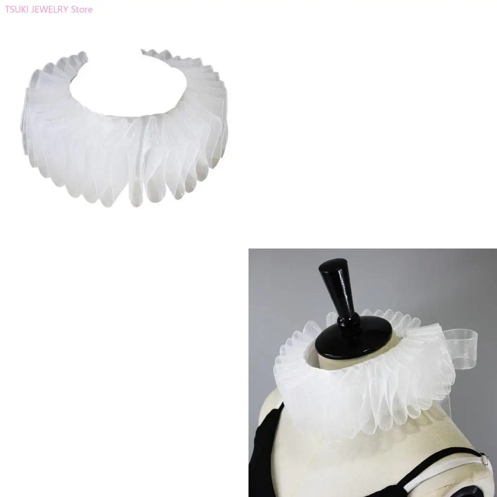 62ke-シアター-スタイル-ラフカラー-ソフト-プリーツ-シフォン-取り外し可能なネック-アクセサリー-フェスティバル-イベント用に調節可能