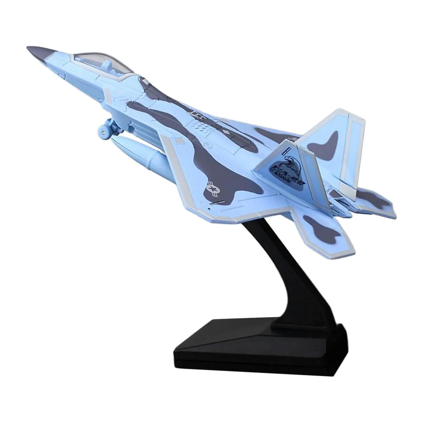 

Металлическая модель самолета F-22 Raptor в масштабе 1:100 со звуком и музыкой, с подставкой, для домашнего декора