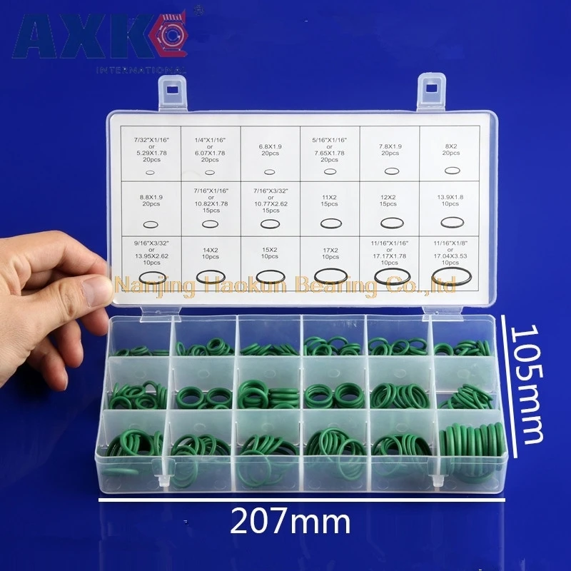 270 unids/set arandelas de juntas tóricas de goma sellos surtido de estanques juntas tóricas arandela 18 juntas de diferentes tamaños con Kit de juntas