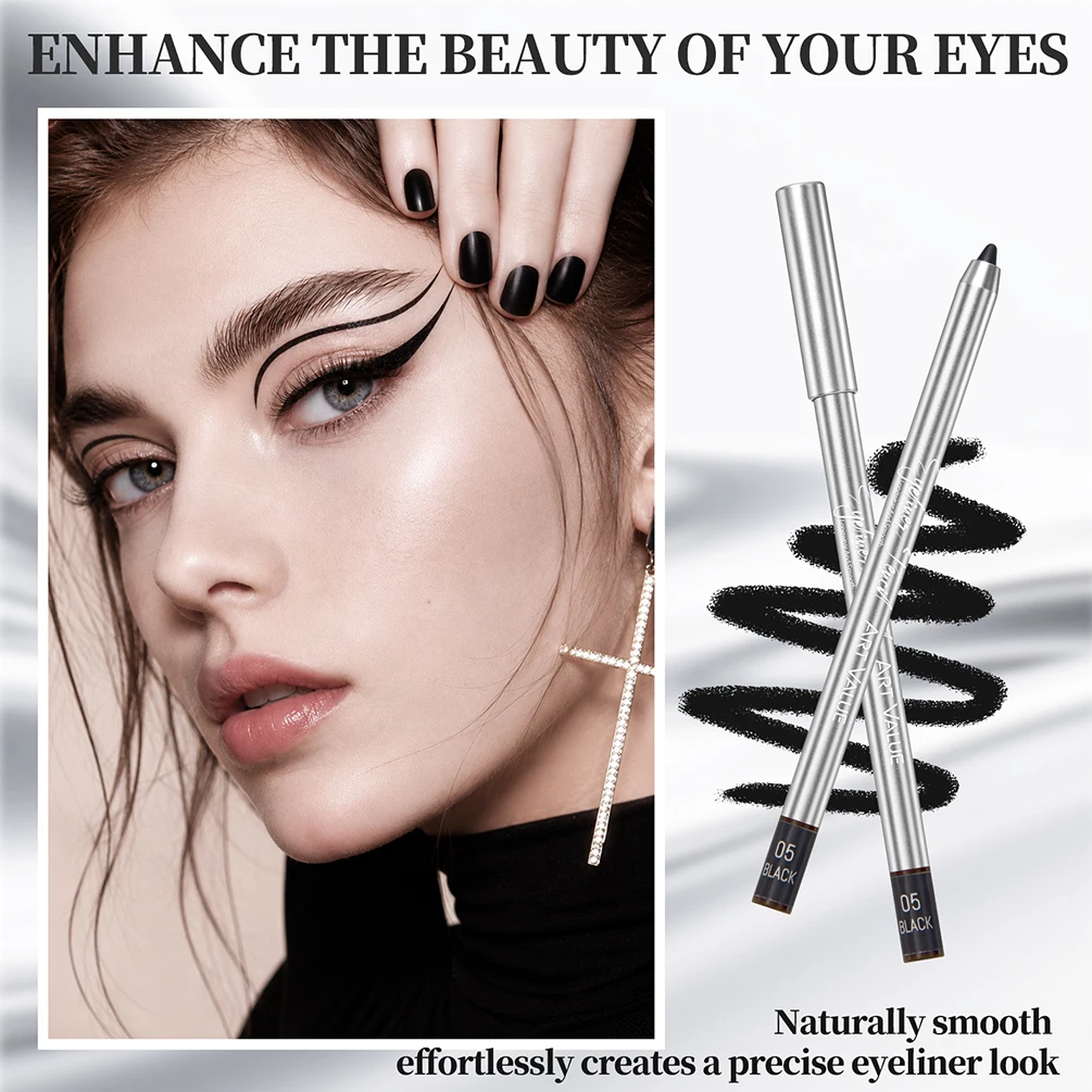 ART VALUE Pearlescent Eyeshadow Pencil Lasting Glitter Eye Shadow Pens Makeup Shimmer Eyeliner Brighten Lying Silkworm Cosmetics