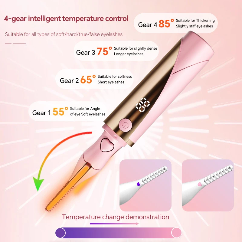 Electric eyelash curler, rechargeable eyelash curler, long-lasting styling