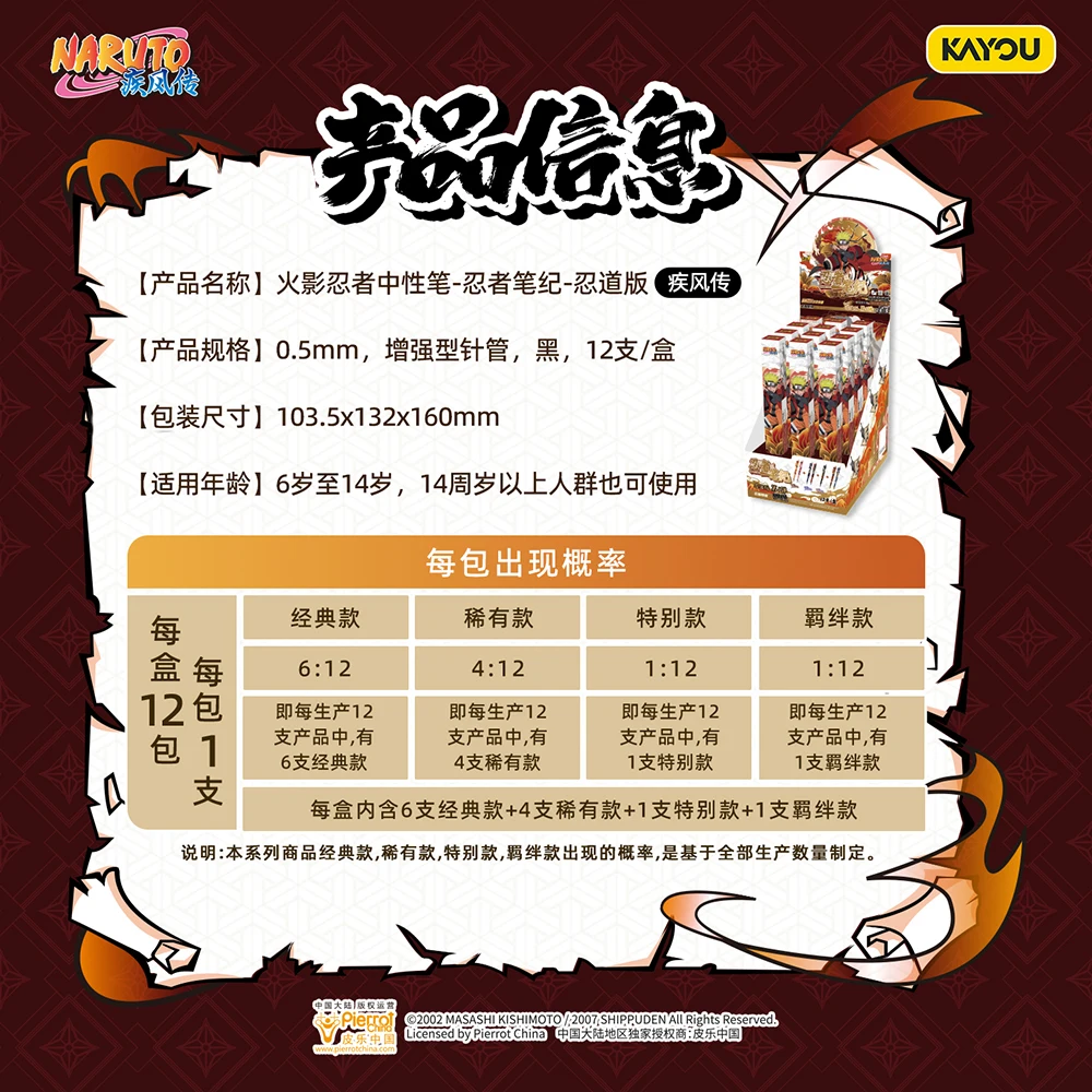 جديد KAYOU الأصلي ناروتو هلام القلم صندوق أعمى لطيف الكرتون تصميم 0.5 مللي متر قلم حبر جاف أسود التعلم اللوازم المكتبية الاطفال الهدايا