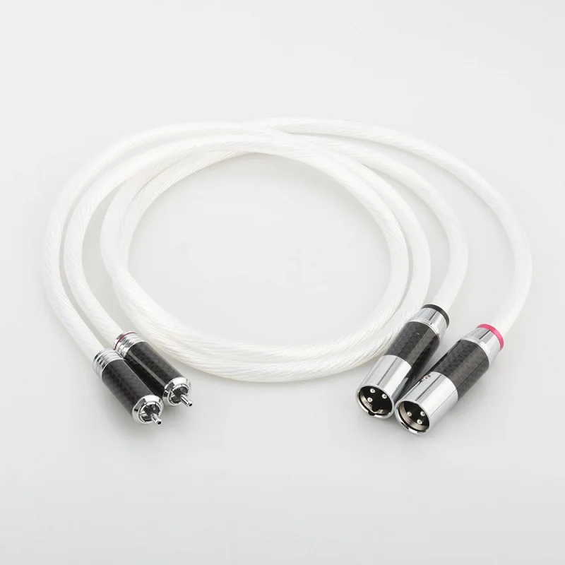 12-Core OCC Silver Plated Fever RCA Lotus to XLR Male and Female Audio Cable Effect Mixer Power Amplifier Cable