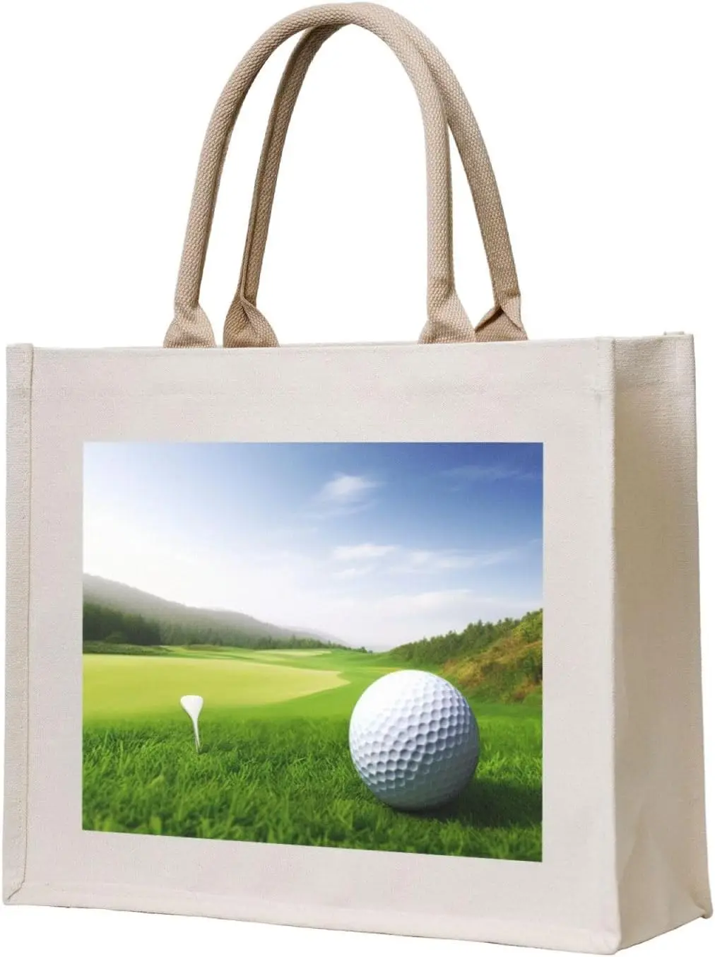 Golf Sport printed Canvas Carrying Tote Bag Fashion Handbag Shoulder Shopping Bag