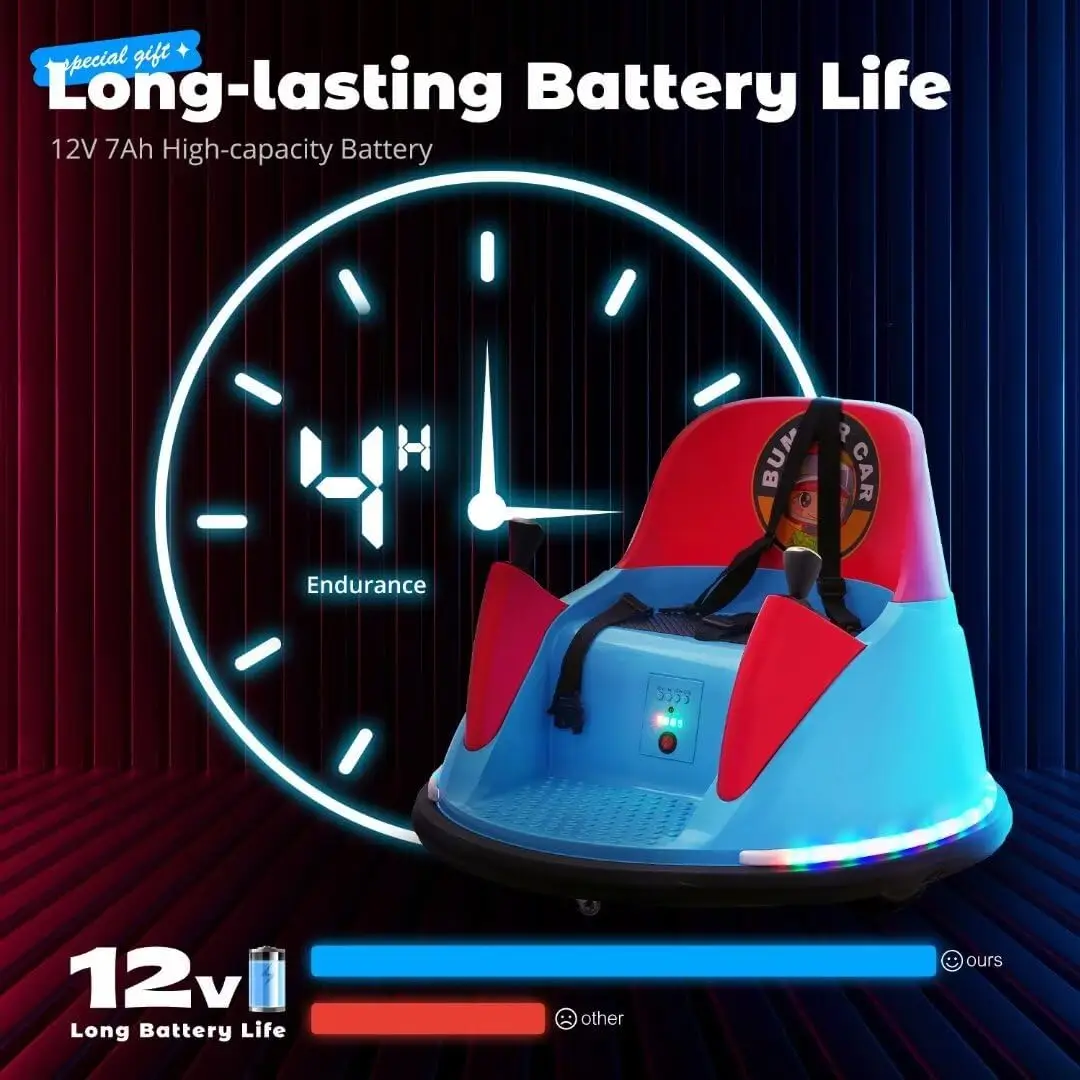 Voiture pare-chocs 12V pour enfants en bas âge 1.5-6 ans avec télécommande Bluetooth musique 3 vitesses bricolage plaque d'immatriculation électrique monter sur jouets