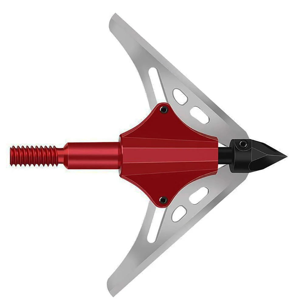 A24P 6 Buah Broadheads Berburu 2 Broadhead Pisau Geser Pegas untuk Mekanis Kompatibel dengan Panah dan Busur Majemuk
