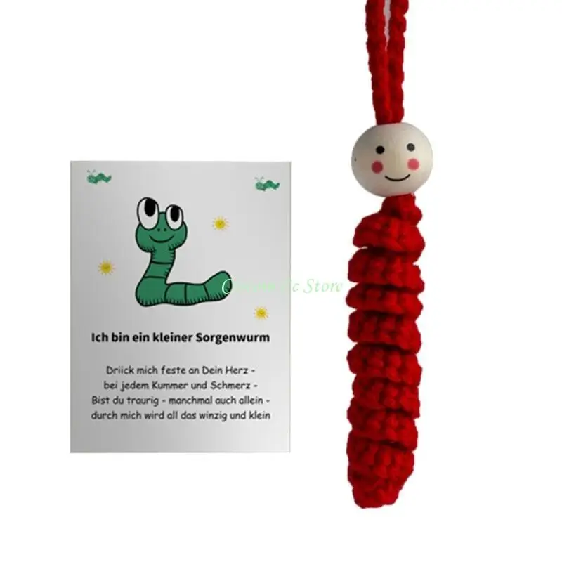 

X90F карманный обнимающий крючком червь для снятия стресса, подарок для товарищей, карта поддержки психического здоровья