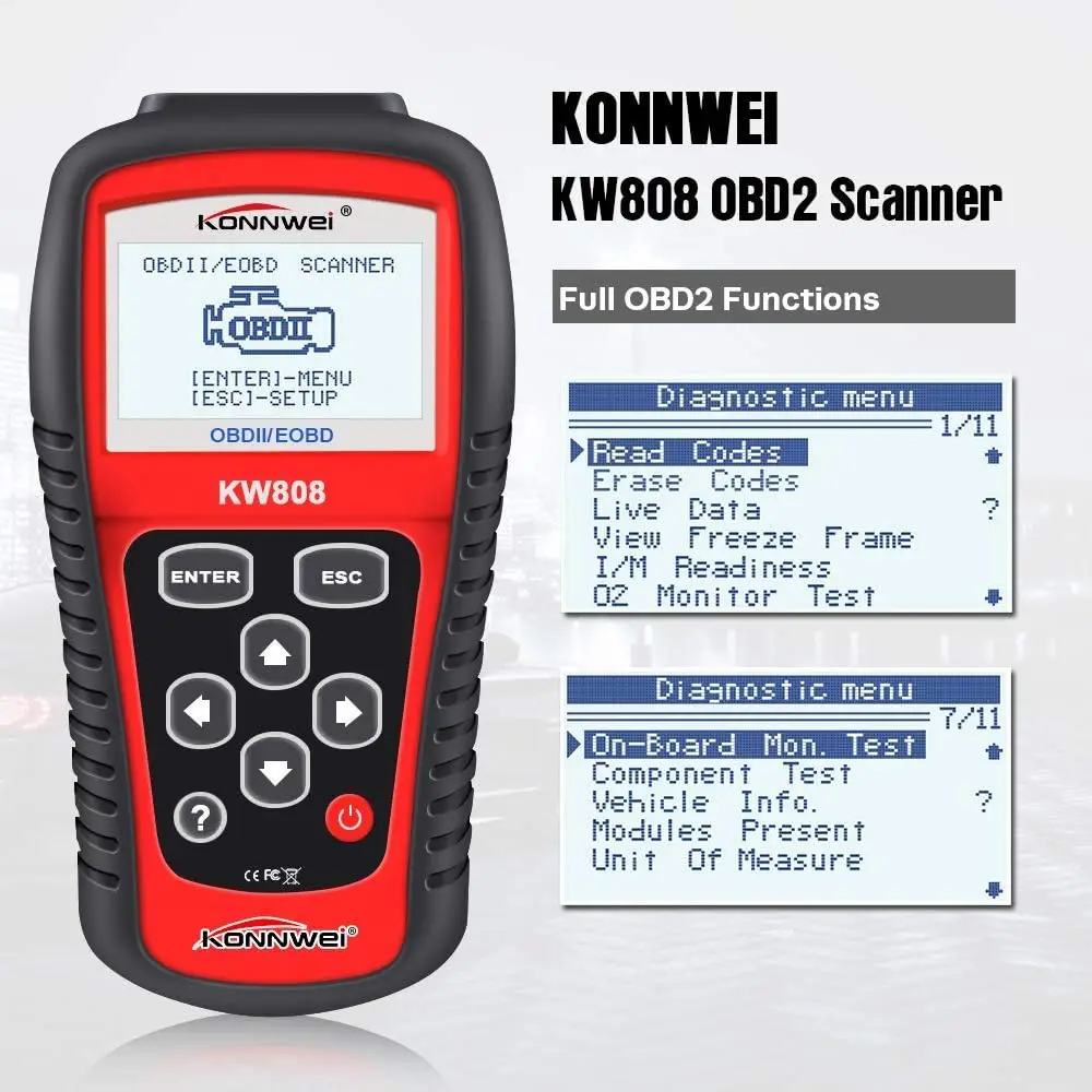 KW808 OBD2 الماسح الضوئي ، KW310