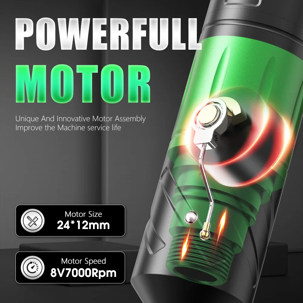 ماكينة رسم الوشم التجميلي الدوارة T-Rex ماكينة رسم الوشم التجميلي اللاسلكية ماكينة قلم الوشم الدوارة LED شاشة ديجيتال قوة الوشم بندقية الوشم #3