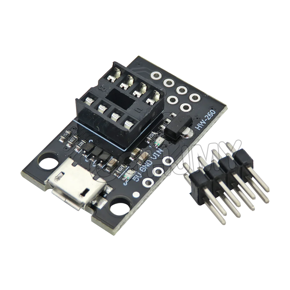 ATTINY13A Pluggable ATTINY Development Board For ATtiny25/ATtiny45/ATtiny85 Programming Editor Micro Usb Power Connector