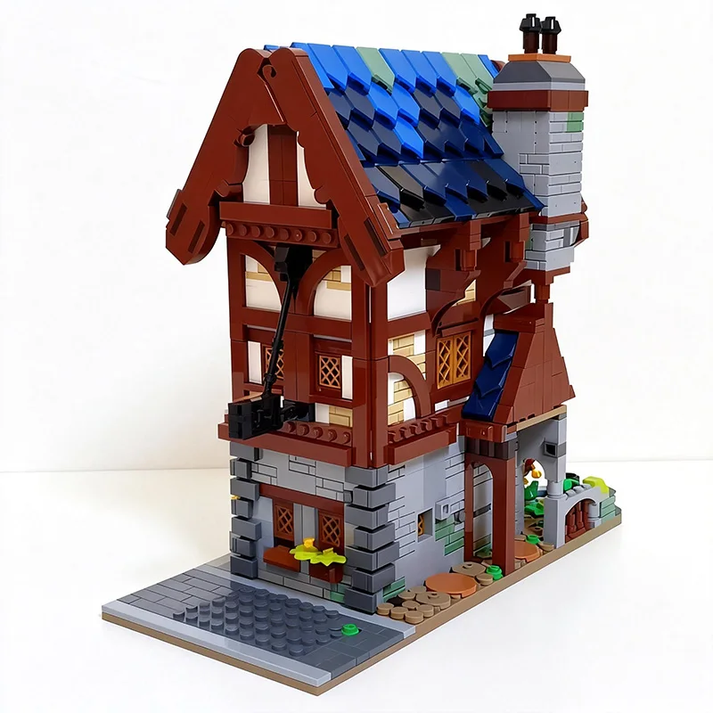 1683 PCS 중세 거리 집 모델 MOC 맞춤형 모듈식 빌딩 블록 기술 창의적인 DIY 장난감 크리스마스 선물