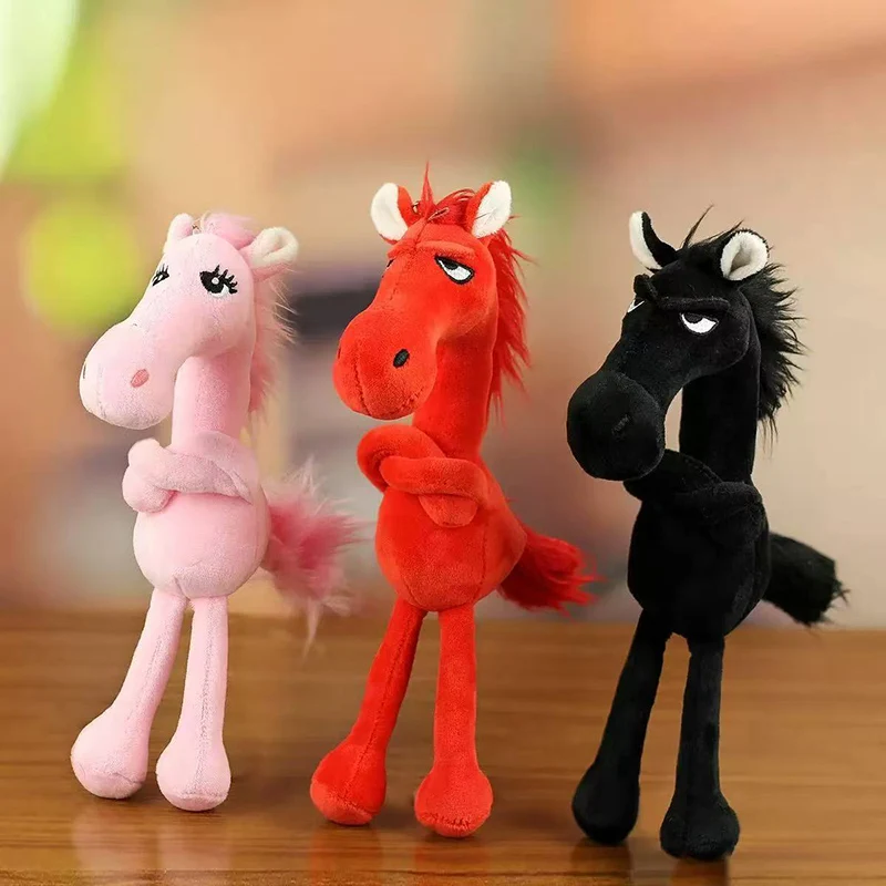 

Cool Horse Plush Doll Cute Pony Stuffed Toy Kawaii Animal Backpack Pendant Keychain Cartoon Bag Charm Decor Gifts for Teen Girls