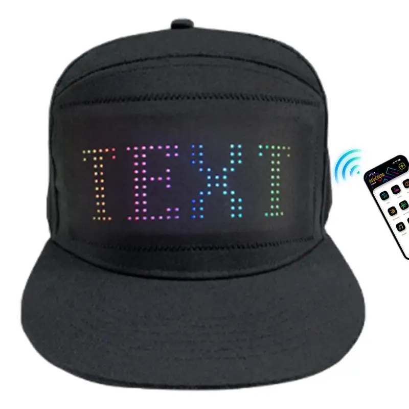 

Funny LED Hats LED Hat Display Message Detachable Screen Comfortable Easy To Apply Trendy Animated Smart Hat For Christmas