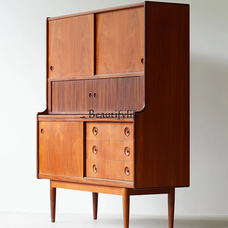 Sideboard Cabinet Retro Style Cherrywood Solid Wood Storage Nordic Style