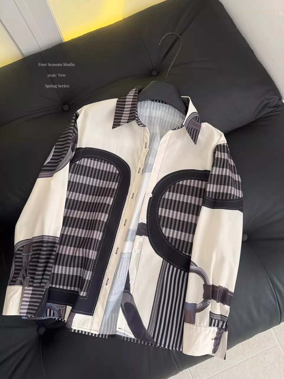 

Женская элегантная блузка с принтом Clothland, весенняя офисная одежда с длинными рукавами, шикарная рубашка, топы, блузка LB421