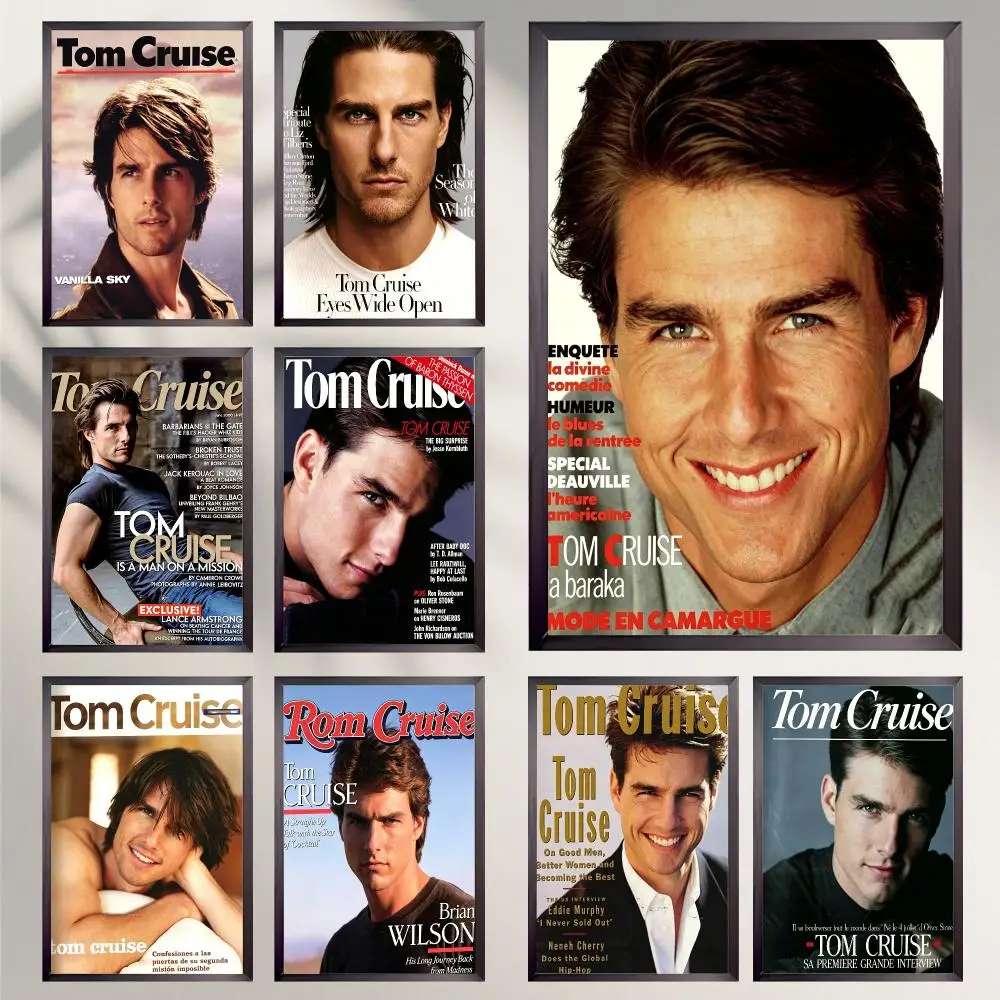 actress Tom Cruise Poster Poster HD Self-Adhesive Art Print Waterproof Wall Decor for Bedroom Living Room Decor Gift