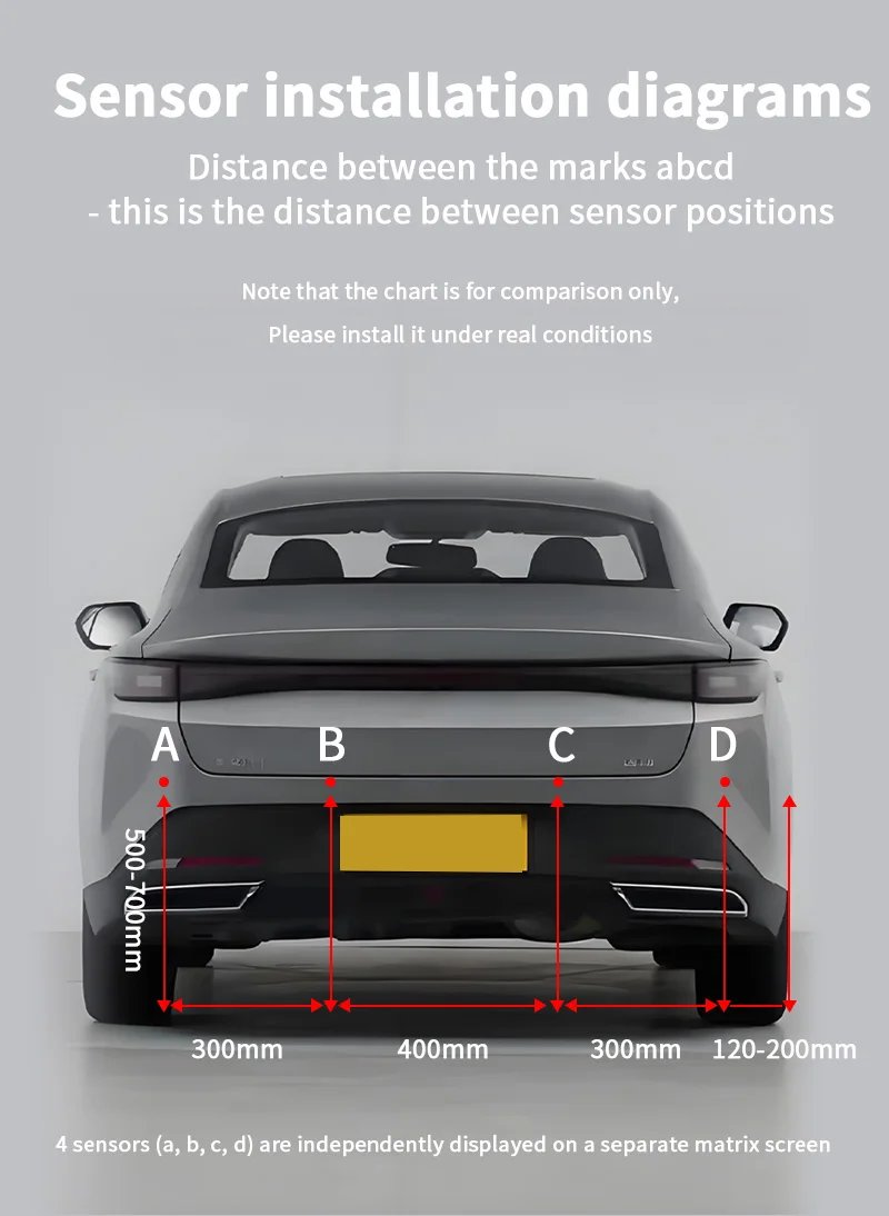 Rückfahrsensor-System mit 4 Wasserdichten Sensoren 22mm AHD/CVBS-Kompatible Anzeige Auto-Sicherheitsradar für Fahrzeuge, LKWs, Vans, Wohnmobile – Detail 16