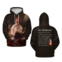 Jumeast 3D Print St. Nikolas Day Men Hoodies Saint Nicholas Santa Claus Hooded Sweatshirts Unisex Baggy Christmas Clothes Coats