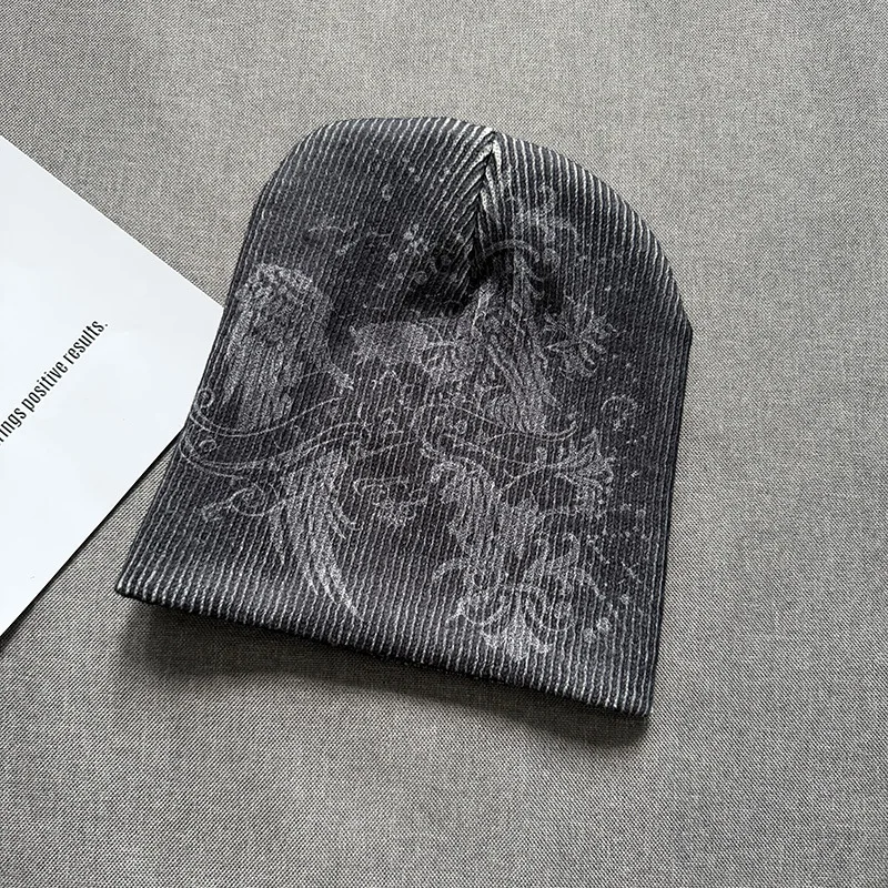 Men's and women's American hip-hop knitted cold hat, personalized printing, versatile trend, autumn and winter new collection