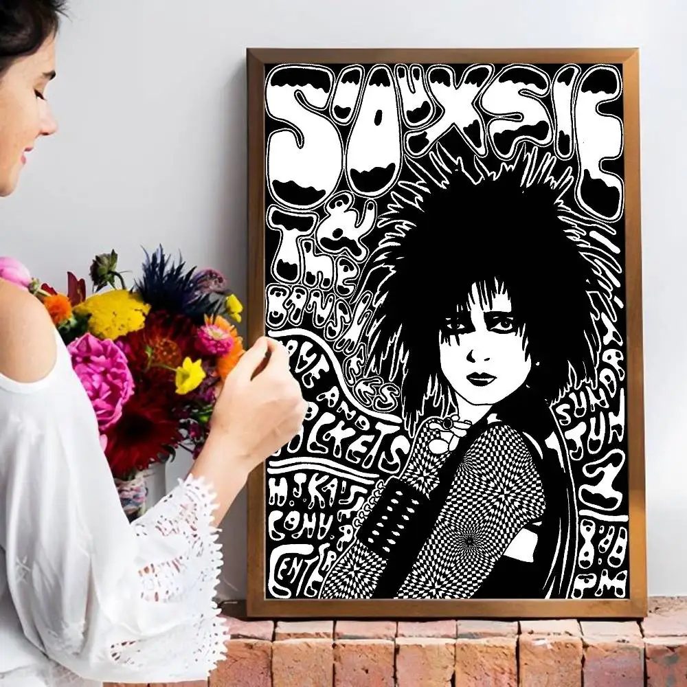 S-Siouxsie And The B-Banshees ملصق ورق أبيض عتيق لغرفة البار مقهى ديكور لوحة زخرفية عتيقة #4