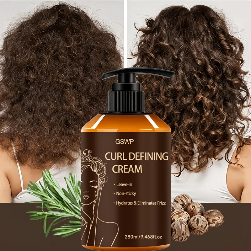 GSWP Moroccan Argan Oil Curl Cream, Bouncy Voluminous Curls, Rich Moisture Long Last Shaping Anti Humidity Frizz.280ML