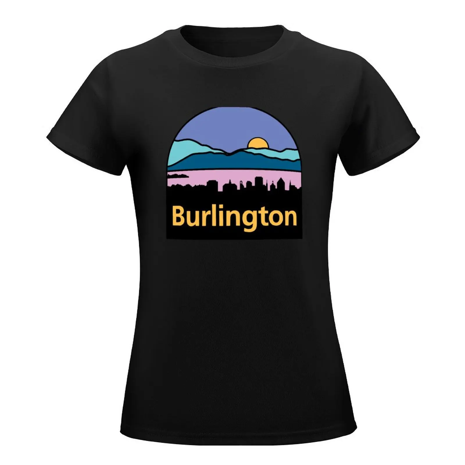 Logo of Burlington, Vermont T-Shirt graphics summer tops Female clothing summer top white t shirts for Women