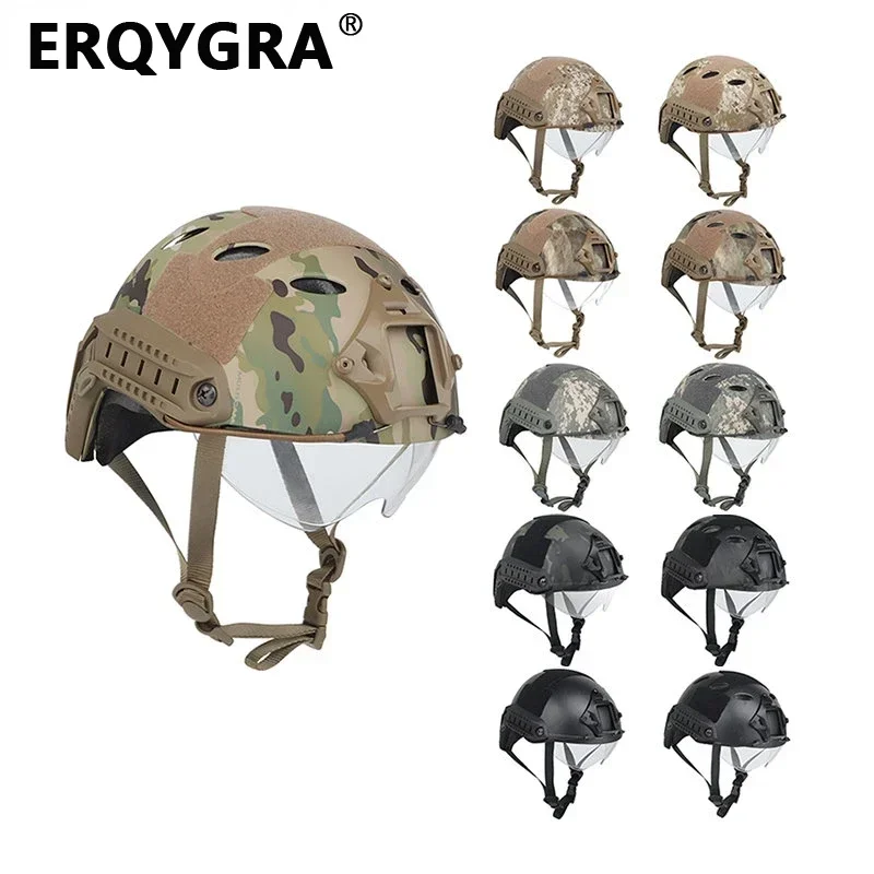 

ERQYGRA Tactical FAST Helmet Goggle Airsoft Shooting Accesories Paintball Gear Hunting Protect Outdoor Sports Safety Equipment