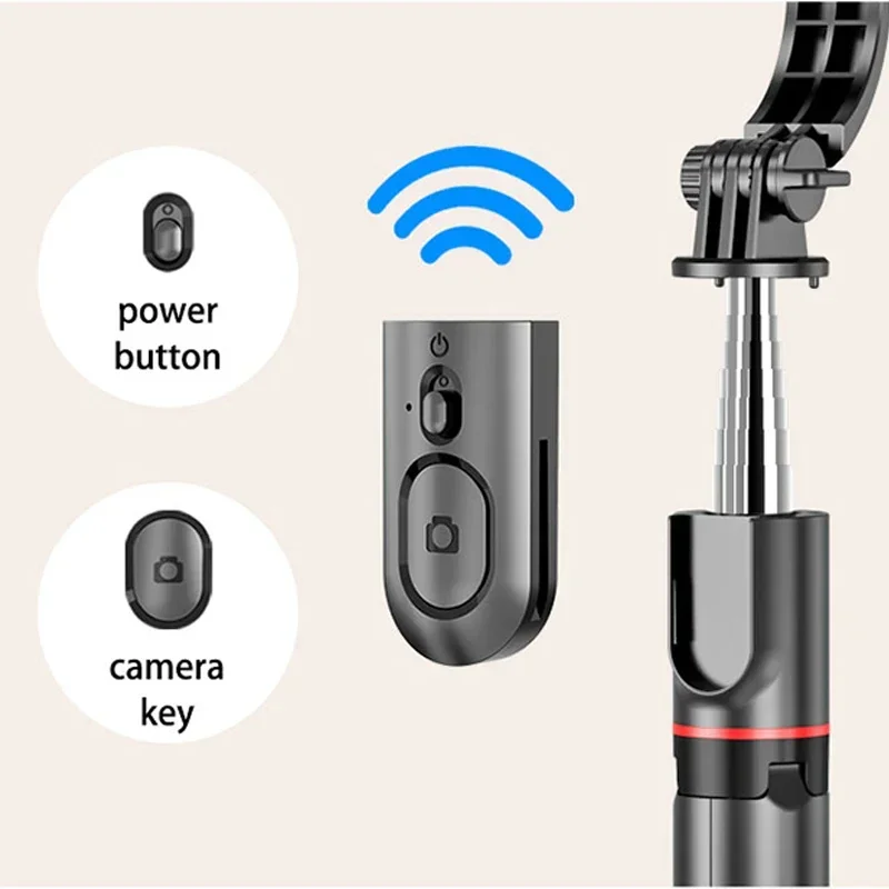 New L13D  Bluetooth Wireless Selfie Stick Tripod With Fill Light 360° Rotating Phone holder For Travel Live Broadcast