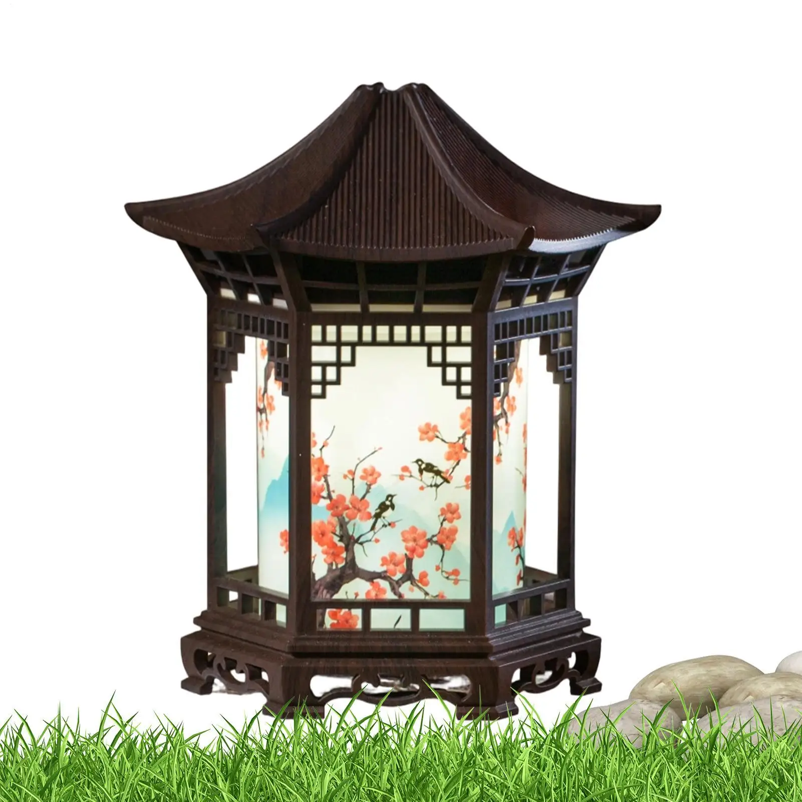 Chinese Lamp Diffuser Pagoda Shape Two Color Lighting Lights Chinese Night Lantern For Indoor Outdoor Bedroom Living Room Office