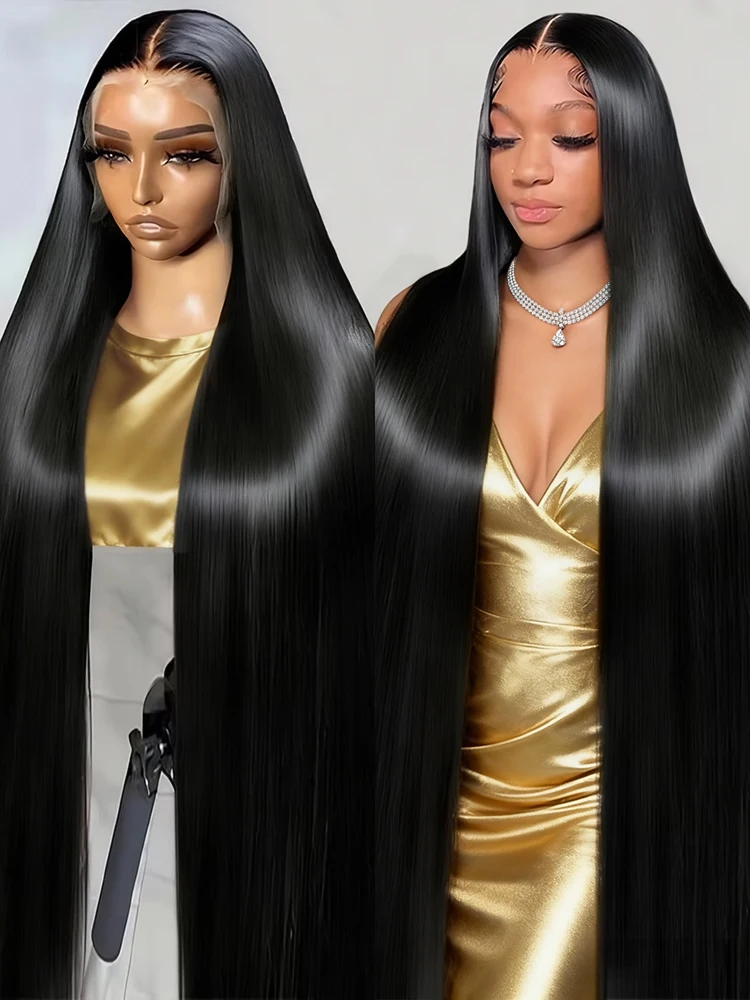 Transparent 13x4 Lace Frontal Wigs Pre Cut 5x5 Glueless Closure Wig Human Hair For Women Brazilian 250 Density 13x6 HD Lace Front Human Hair Wigs 36 40 Inch Bone Straight Human Hair Wigs Natural Pre Plucked