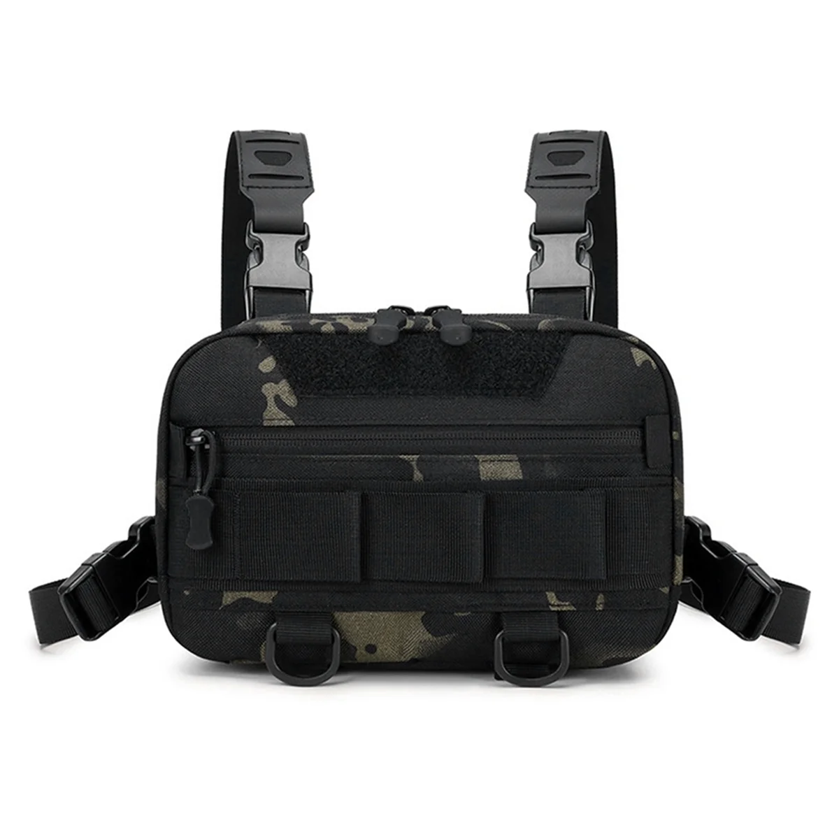 A72Z Rig Backpack Camping Recon Kit Bag Vest Front Pouch Multi-Purpose Daypack for Hiking Fishing Lure Pack,Black Camouflage