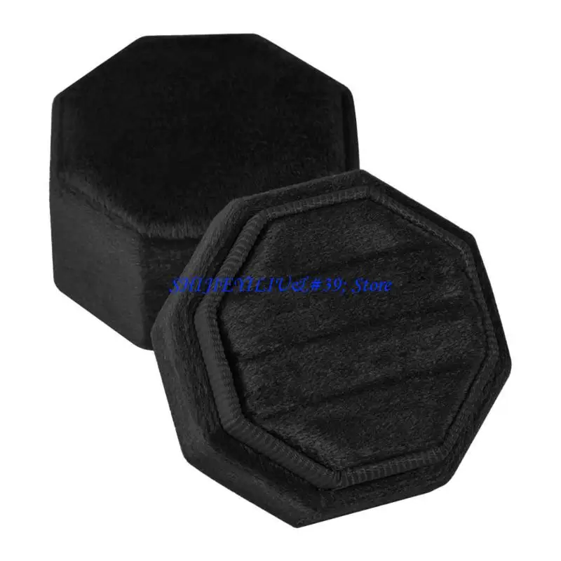 E21F Triple Rings Ceremony Box Soft Velvets Wedding Rings Display Box Velvets Rings Box Suitable for Jewelry Presentation