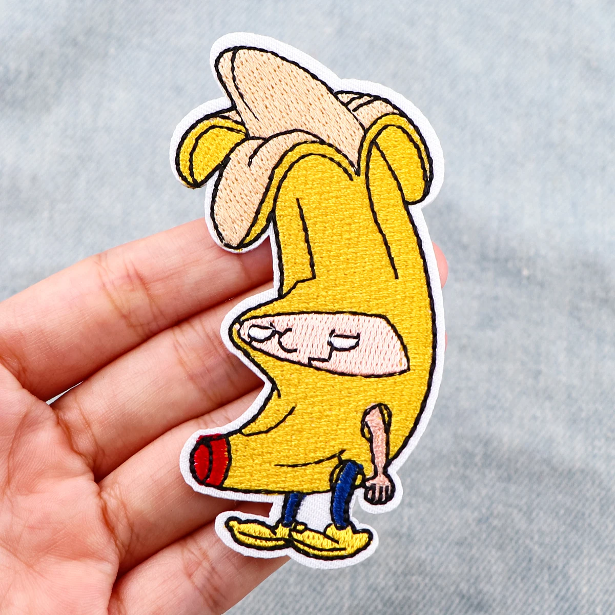 Patch brodé banane de dessin animé pour vêtements, vestes, Patch thermoadhésif, bricolage, fer sur Patch, accessoires autocollants appliqués