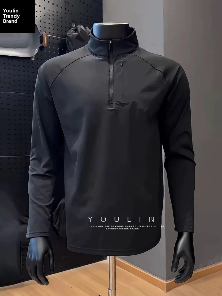 

Outdoor Badminton Long Sve T-irt Men's Spring Fitn Base Layer Hoodie Zipper Ne Design Qui Dry Breathable irt