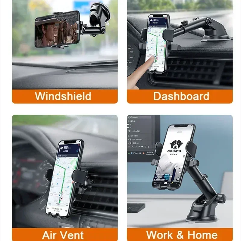 VIKEFON Universal Sucker Car Phone Holder 360° Windshield Car Dashboard Mobile Cell Support Bracket for iPhone Samsung Xiaomi