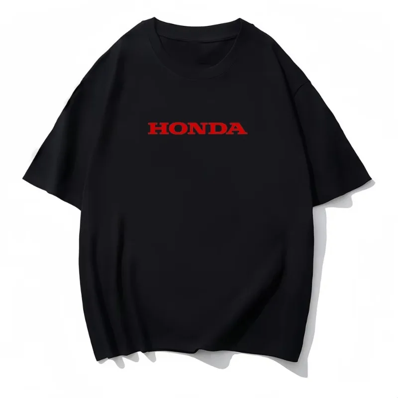 

Racing F1 Team Cool Handsome Print Summer Loose O-neck Short Sleeves 25 More Honda Racing Locomotive Fashion Brand Mens T-shirt