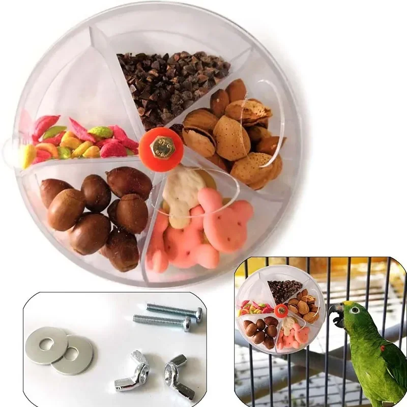 Parrot Nibbling Toy Bird Toy Wheel Cake Forager Interactive Compartmentate Box Fidget Toys Pack