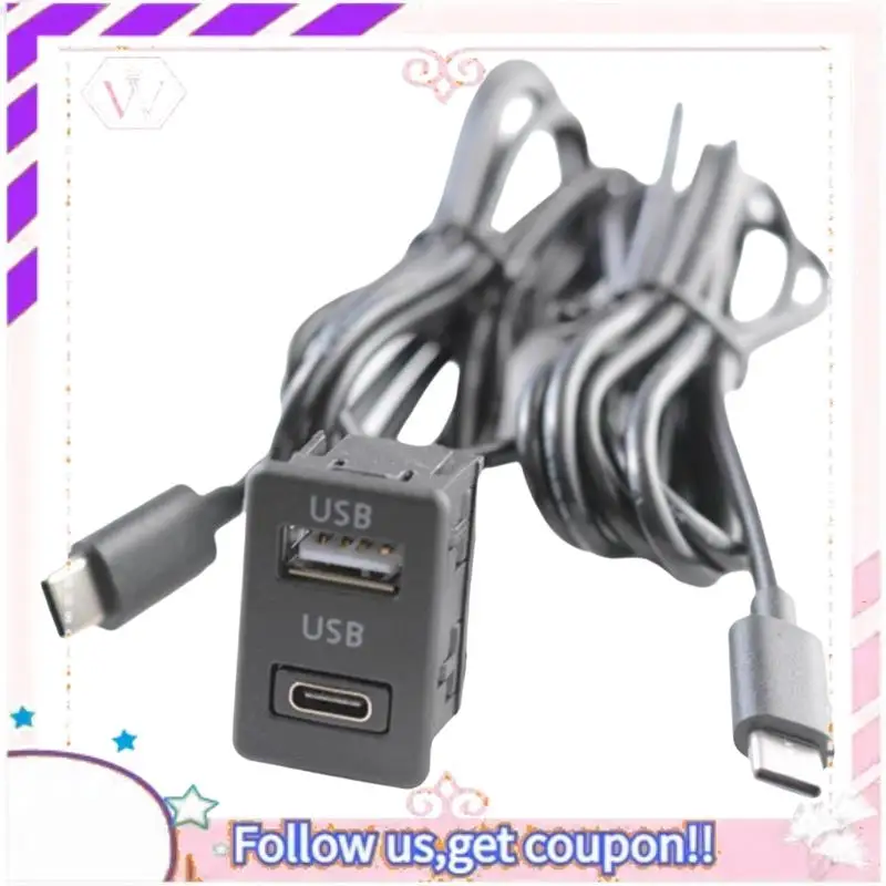 سهلة الاستخدام سيارة أندرويد الملاحة آلة مزدوجة TYPE-C المدخلات إلى USB + USB-C واجهة لوحة تمديد مهائي كابلات لوحة
