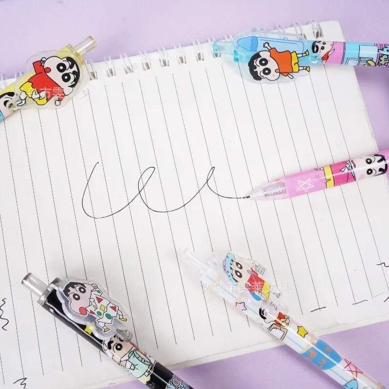 48pcs/box Crayon Shinchan Point Pen Cartoon Ink Gel Pen Ballpoint Pen School Office Student Writing Stationery Supply Girls Gift view 5