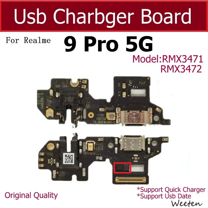 For Realme 9 Pro 9Pro 5G USB Charger Dock Board USB Charging Jack Port Small Board Connector Parts