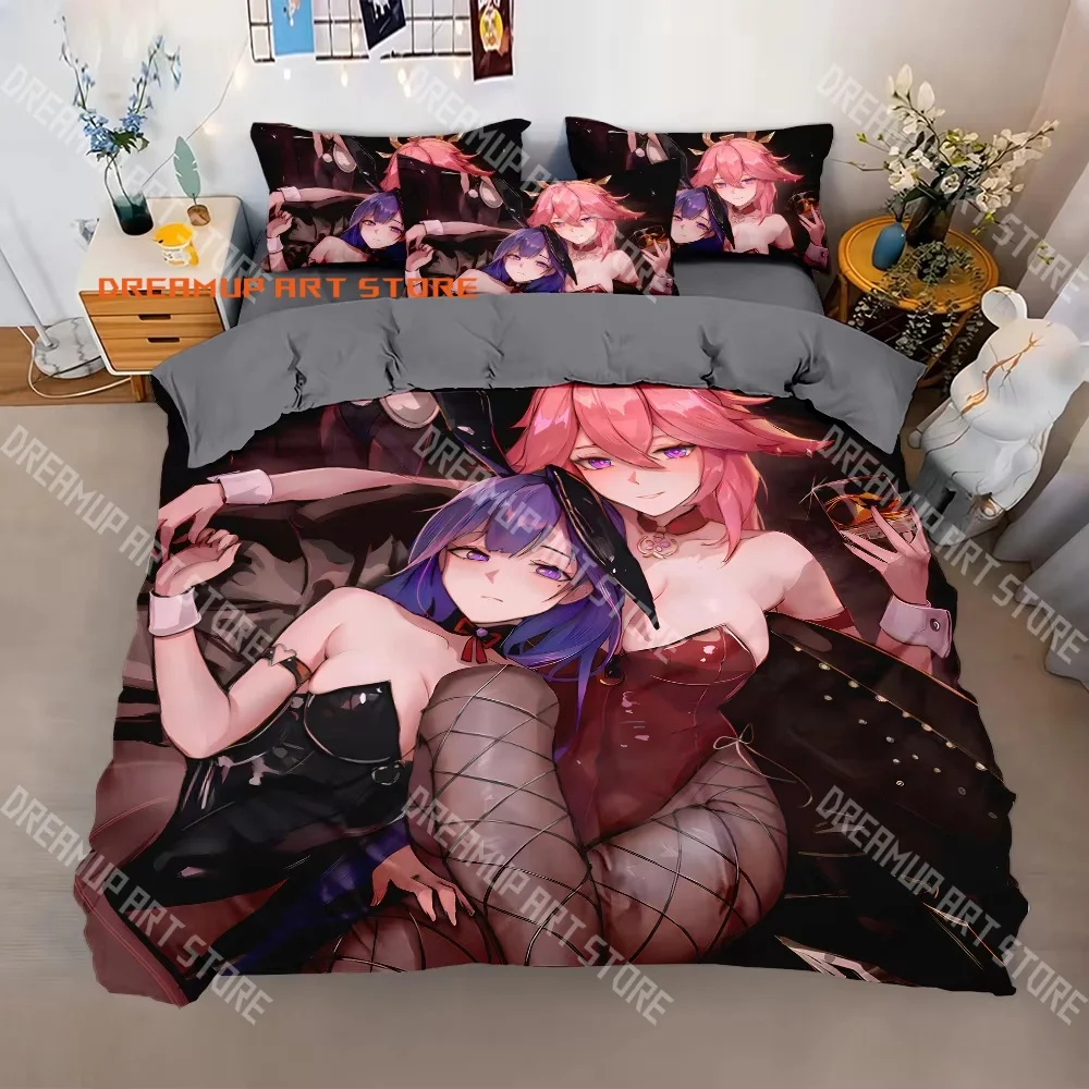 2026 3D Print Genshin Ayaka Impact Bedding Set Single Twin Full Queen King Size Bed Set Adult Kid Bedroom Duvetcover Set