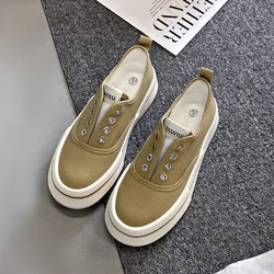 Women's Shoes Comfortable Men 2024 Classic Flat Slip-on Light Canvas Shoe with Fashion Small White Shoes High Quality Vulcanized