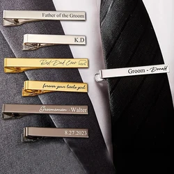Personalized Engraving Name Tie Clip Fashion Jewelry Customize Stainless Steel Tie Clip Accesorios Wedding Gifts for Guests