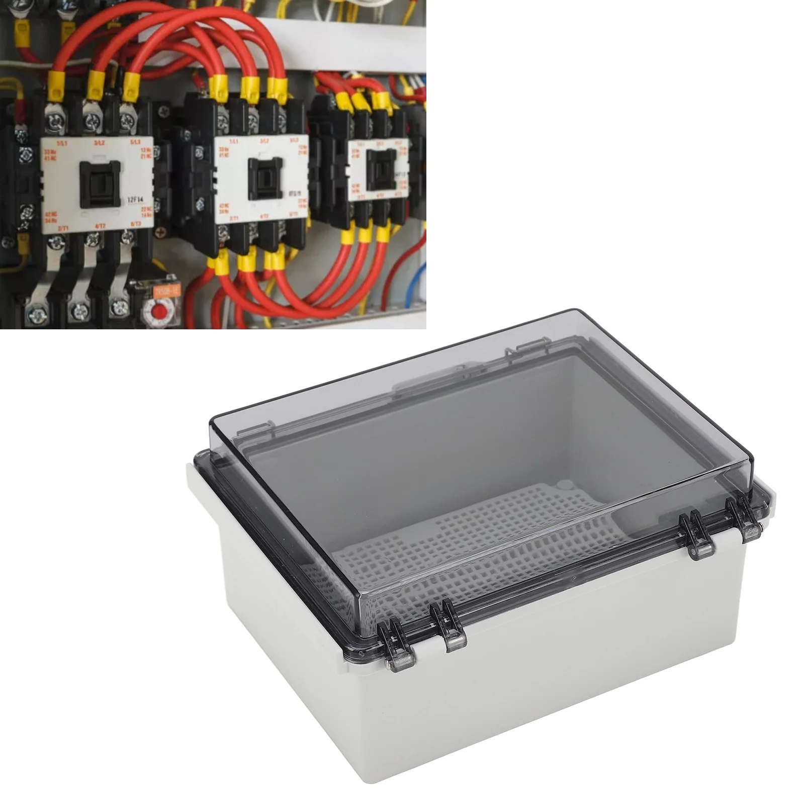 

Plastic Junction Box ABS Corrosion Resistant Electrical Box IP67 Hinged Shell with Clear Cover for Universal Project