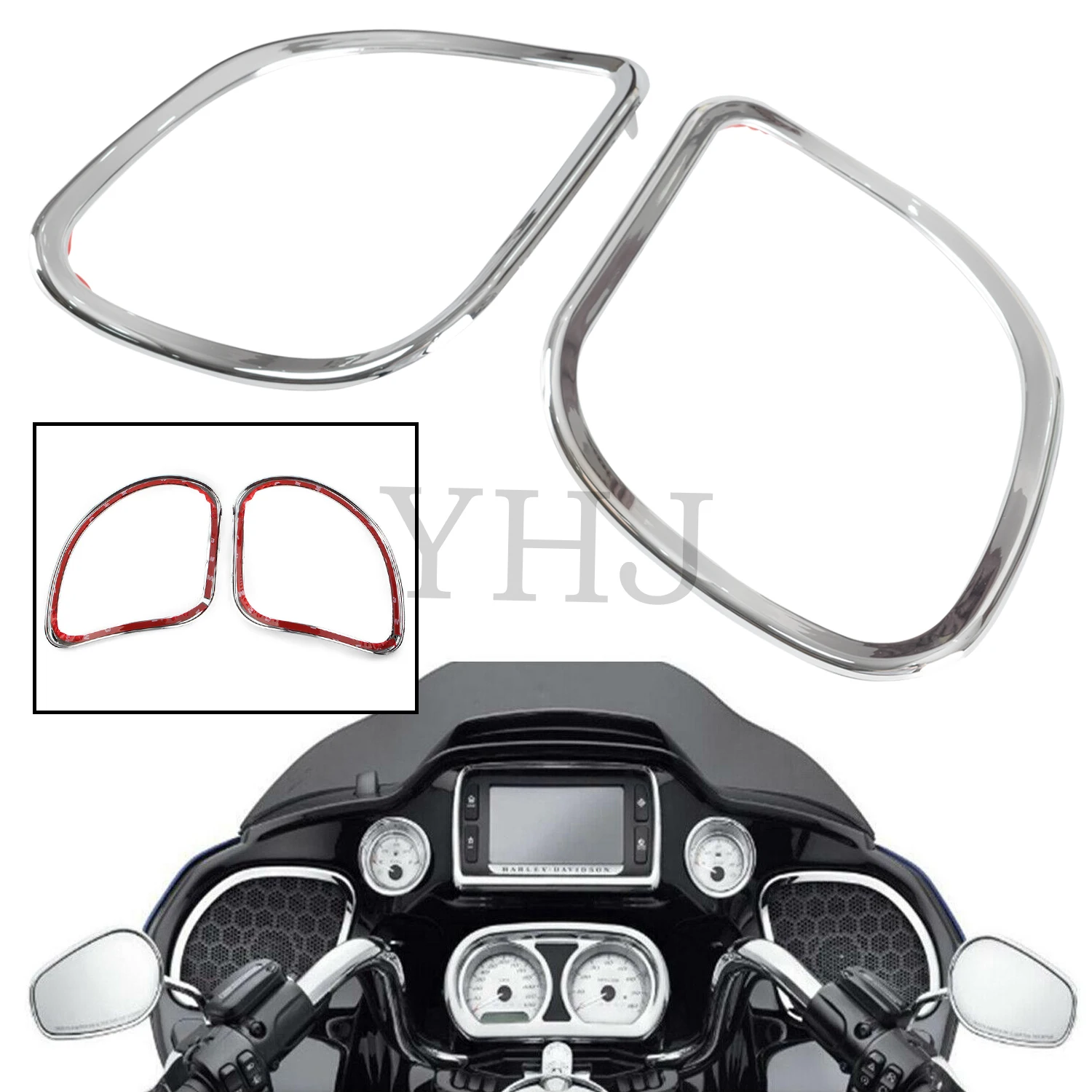 

Black/Chrome Front Fairing Speaker Grill Cover Trim For Harley Motorcycle Touring Road Glide Limited FLTRK Special FLTRXS 2015UP